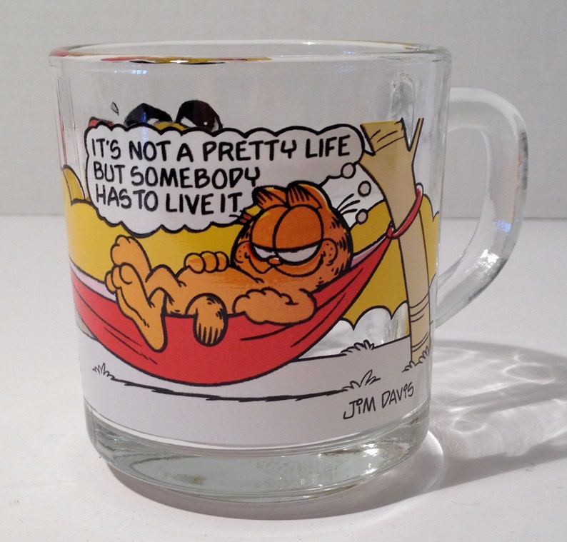 1978 Mcdonalds Garfield & Odie Glass Coffee Mug Includes Free Shipping