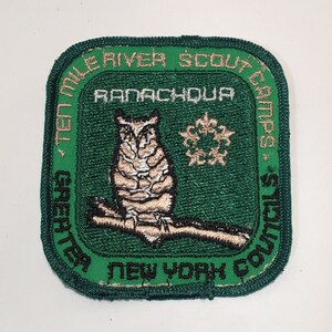 Vintage Ranachqua Ten Mile River Scout Camps Greater New York Councils Embroidered Patch