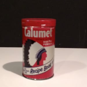 Vintage Calumet Double-Acting Backing Powder Recipe Book Kitchen Tin Can Small