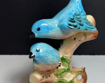 Vintage 1960’s Modern California Blue Birds Ceramic Figurine