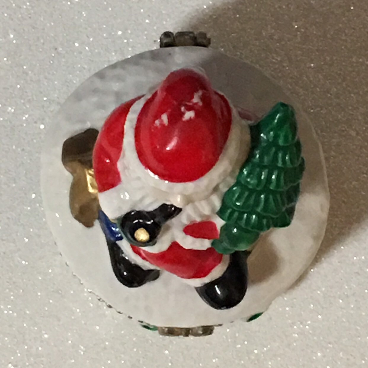 Vintage 1998 Ceramic Hinged Jewelry Box Santa Claus Tree And | Etsy