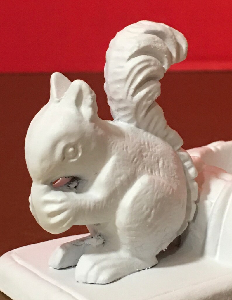 Vintage 1940s White Squirrel Candle Holder Cast Resin Etsy