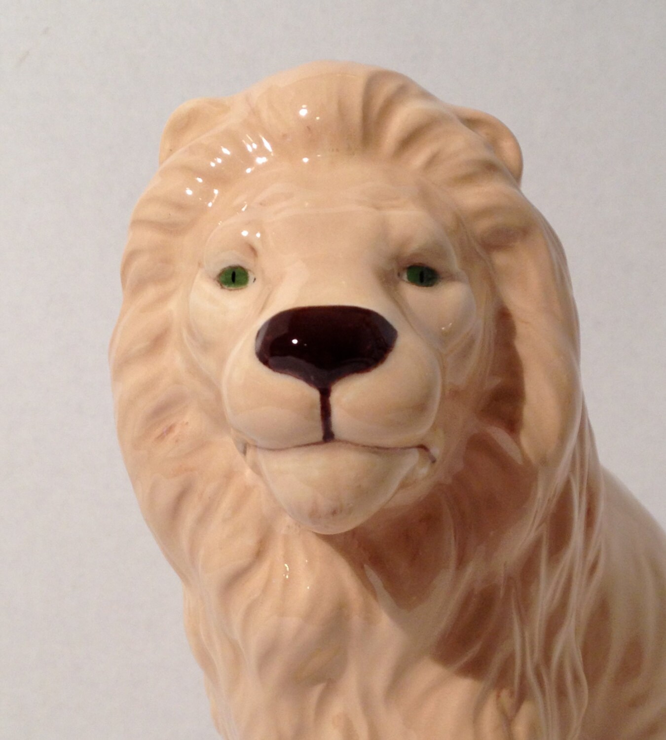 Ceramic Sitting Lion Figurine Etsy