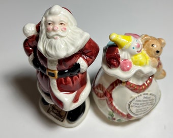 Vintage 1980’s Santa And Toy Sack Table Ware Shackers In Ceramic