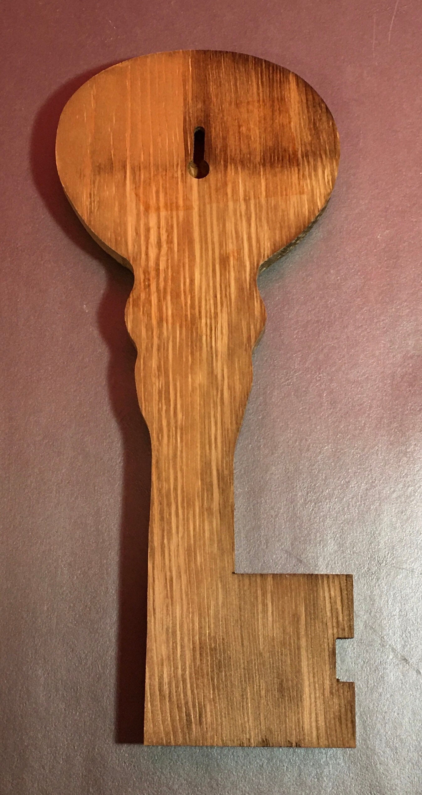 Vintage 1970’s Wooden Key Shaped Plaque Prairie Girl and Blue Hearts ...