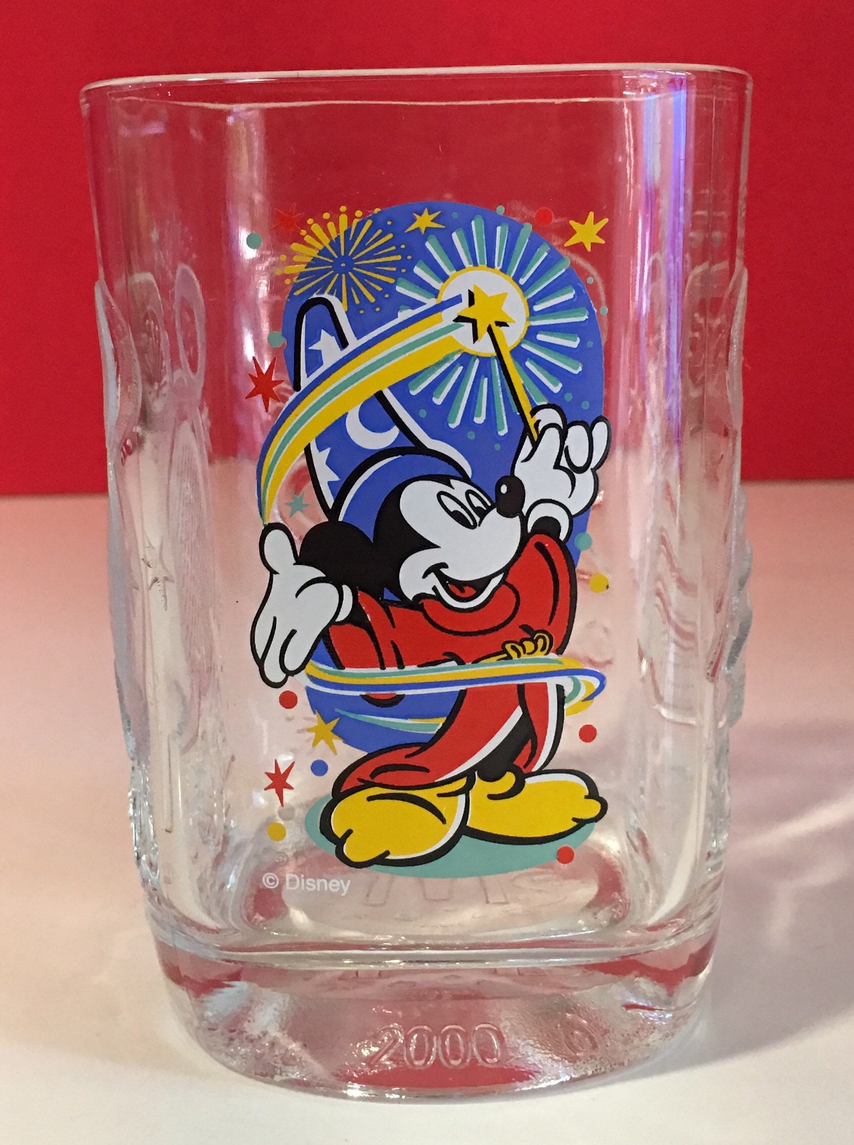 Vintage (Y2K) Walt Disney World Mickey Mouse Animal Kingdom pressed glass  drinking cup: 949 ppm Cadmium (causes cancer)