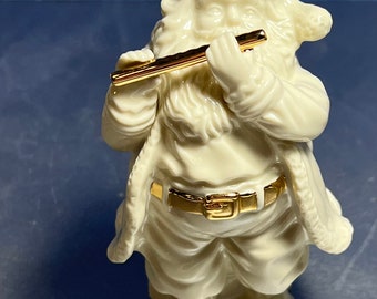 Vintage Lenox Santa Clause Playing Flute Porcelain Figurine