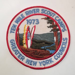 Vintage 1973 Ten Mile River Sanita Hills Scouts Camps Greater New York Councils-B.S.A. Embroidered Patch