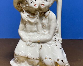 Vintage Victorian Couple Wedding Porcelain Figurine