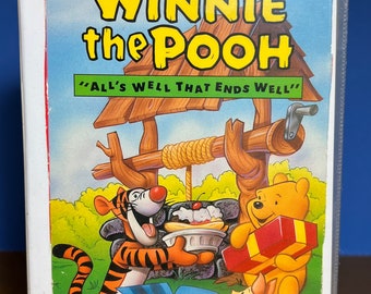 Vintage 1990 The New Adventures Of Winnie The Pooh “All Well That Ends Well” Vol: 6 VHS Tape Plastic Case