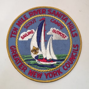 Vintage Ten Mile River Sanita Hills Scouts Camps Greater New York Councils-B.S.A. Sailing Outpost Embroidered Patch