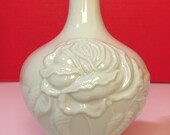 Vintage Lenox Rose Ivory White Porcelain Vase Gilded With Gold