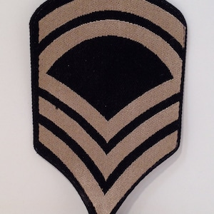 Vintage Black & Grey Army/Navy Shield Embroidered Patches 2 pc Set