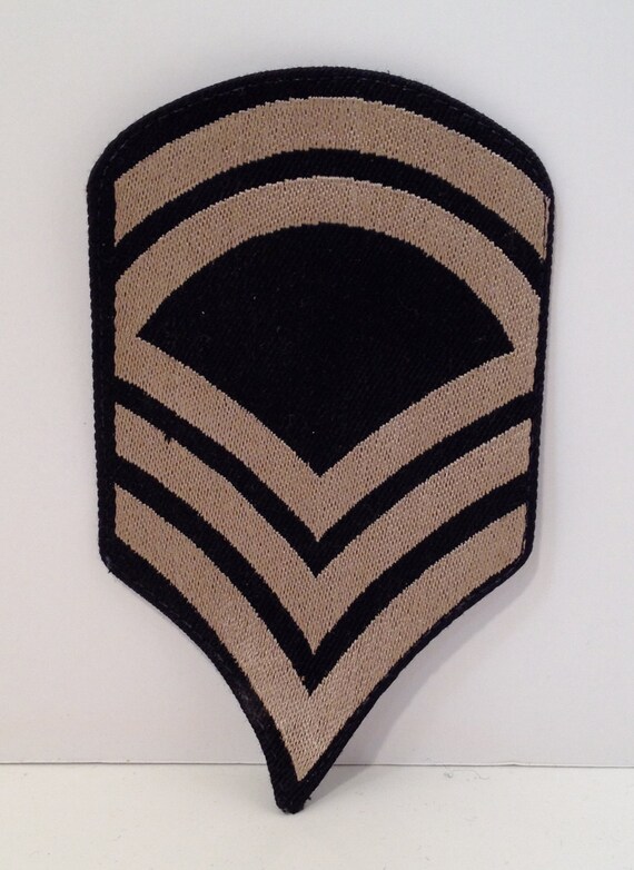 Vintage Black & Grey Army/Navy Shield Embroidered 