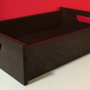 Vintage målad espresso trä serveringsbricka