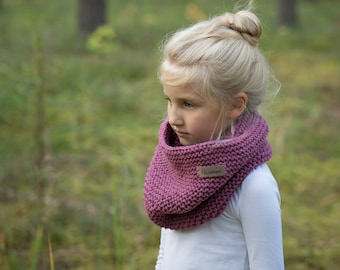 Chunky merino wool cowl, knit cowl scarf merino neck warmer, mens scarf, tube scarf, knit shawl