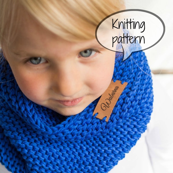 Chunky knit cowl pattern, knitting pattern, beginner easy knitting pattern, kids chunky knit merino cowl knitting pattern