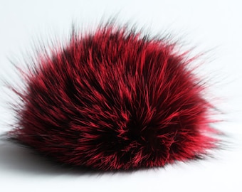EXTRA GROSSER 14cm Fellbommel! Echtpelz Pom-Pom, Fellbommel, leicht anzubringen und abzunehmen, ein einzigartiges Accessoire, Ideal für gestrickte Mützen