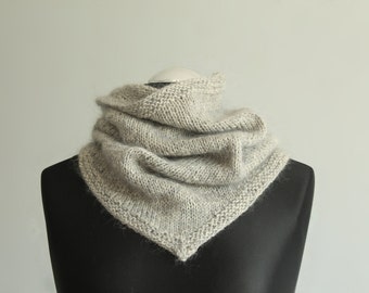 Made to order! Knit bandana cowl for men / woman, natural materials, silk, wool and mohair, luxurious item for every wardrobe