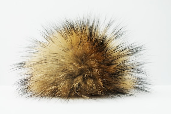 EXTRA LARGE only some available Raccoon genuine fur pom-pom, real fur pompom, one of a kind accessory, Ideal for knitted hats