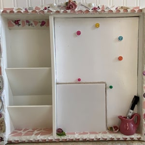 Organizer - Wall Organizer - Command Center -Dry Erase Board - Corkboard -  Message Board -  - Organizer Caddy - Pink Mosaic