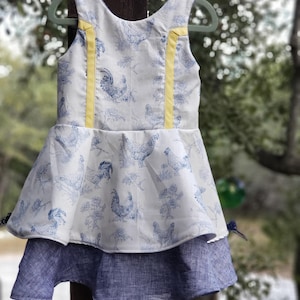 Chicken Lover Toddler Dress | 2T–3T Handmade Farmhouse Dress