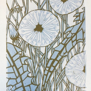 Dandelions Original linoprint