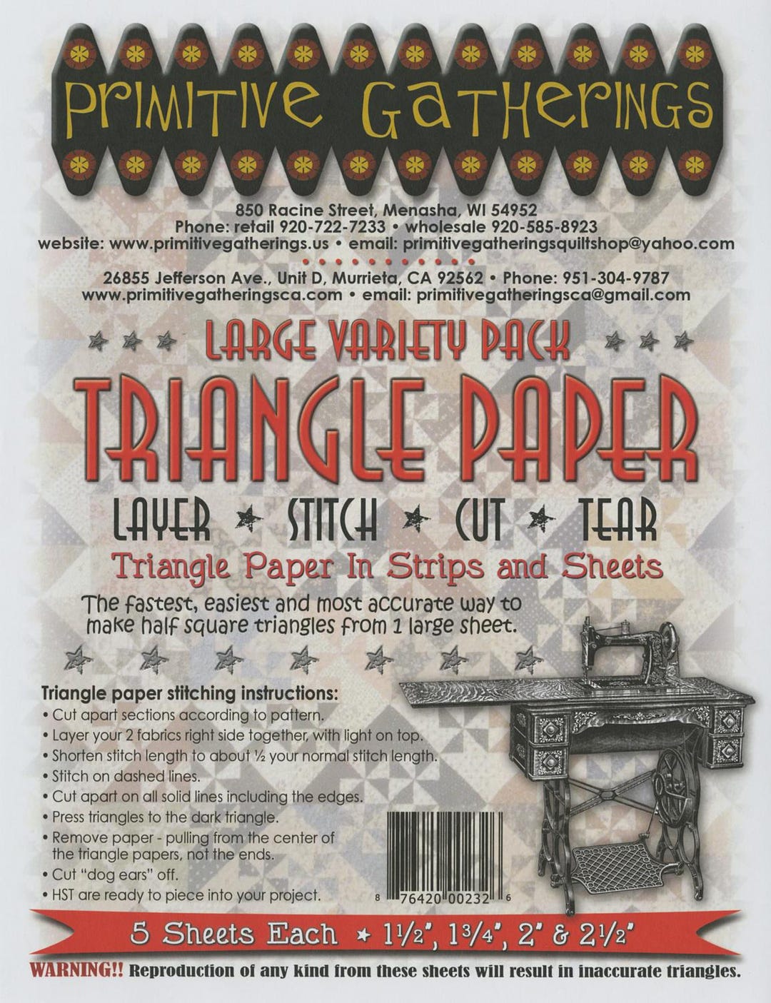 Half‑square Triangle Paper From Primitive Gatherings - Large Variety ...