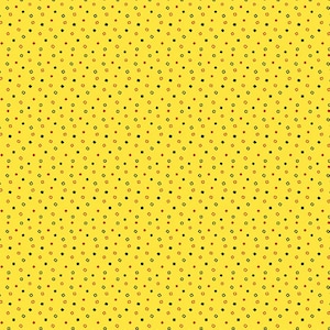 May include: A yellow background with a repeating pattern of small black, red, and green squares.
