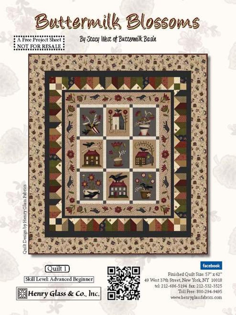 Buttermilk Blossoms Panel Quilt Kit