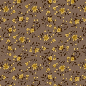 Scrap Basket Favorites by Kim Diehl -  Taupey Gray Blossom Sprays  (1511-93)