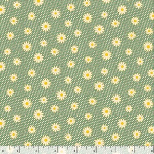 Aunt Grace Calicos by Judie Rothermel - Green Daisy (0678  Green)