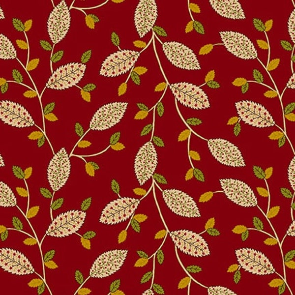 Quiet Grace by Kim Diehl - Cranberry  Fancy Leaves (930-88)