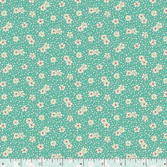 Nana Mae V 1930's Medium Floral in Aqua Nana Mae V 1930's Medium Floral in Aqua