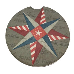 Stone Quilt Block Car Coasters —  Car Cupholder Decor | Quilter Gift