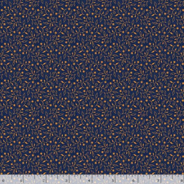 Indigo and Cheddar - Navy Sketch Vine (0778  NAVY)