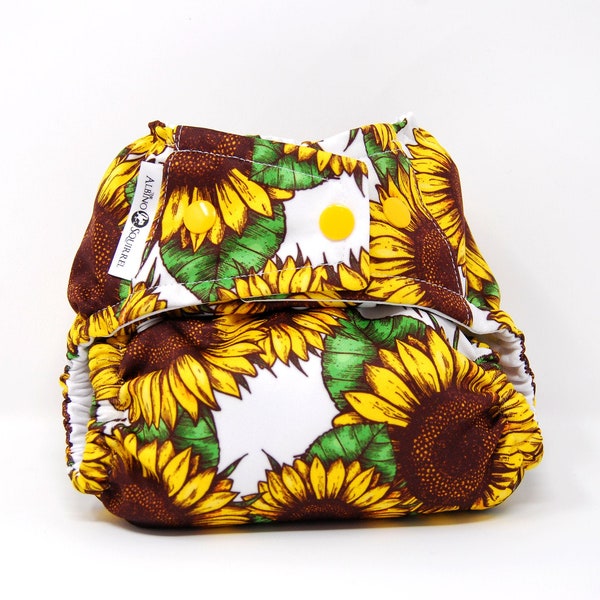 Sunflowers Cloth Diaper Cover or Pocket Diaper (One Size)