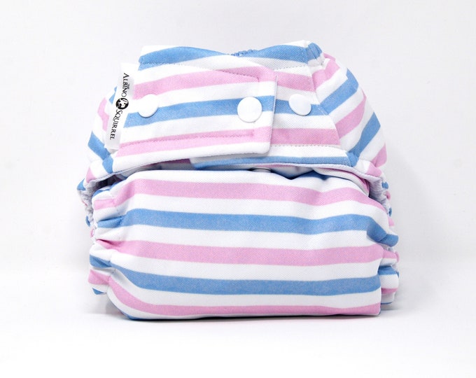 Baby Blanket Stripes Cloth Diaper Cover or Pocket Diaper (One Size) Baby Shower Gift