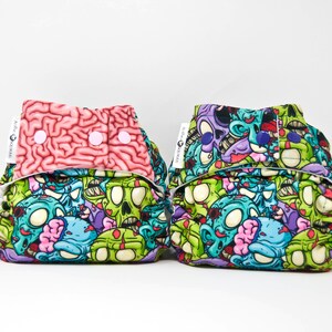 Zombie Brains Cloth Diaper Cover or Pocket Diaper (One Size)