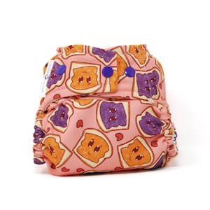 Cloth Diaper Peanut Butter & Jelly - Diaper Cover or Pocket Diaper (One Size) Baby Shower Gift