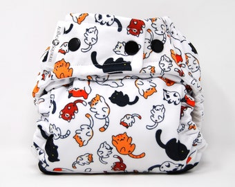 PRE-ORDER: Kitties Cloth Diaper Cover or Pocket Diaper (One Size)