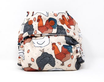 Chicken Eggs Cloth Diaper Cover or Pocket Diaper (One Size)