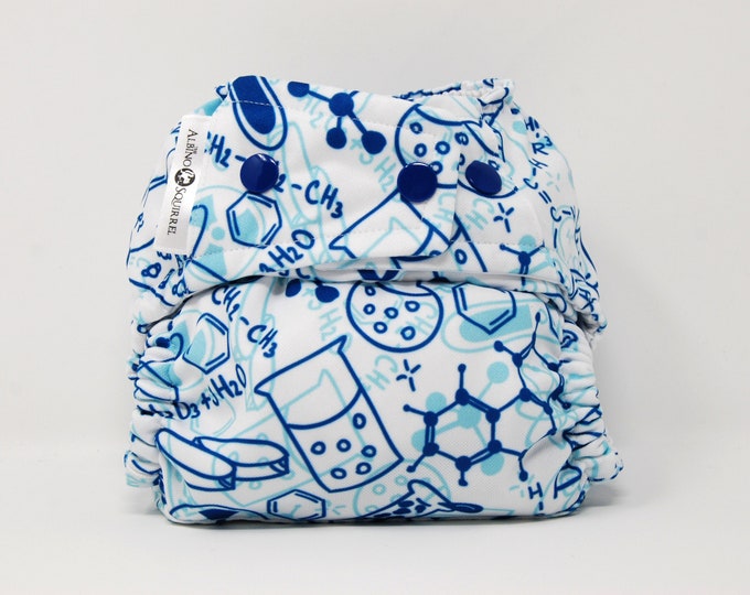 PRE-ORDER: Chemistry Diaper Cover or Pocket Diaper (One Size) Baby Shower Gift