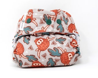 Highland Cow and Cactus Cloth Diaper - Western Nursery Reusable Baby Gift