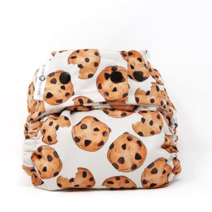 Chocolate Chip Cookies Cloth Diaper Cover or Pocket Diaper (One Size)