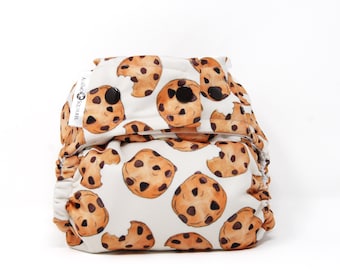 Chocolate Chip Cookies Cloth Diaper Cover or Pocket Diaper (One Size)