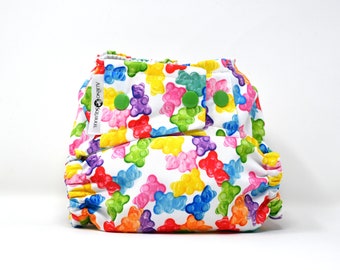 Gummy Bears Cloth Diaper Cover or Pocket Diaper (One Size) Baby Shower Gift, Baby Nursery