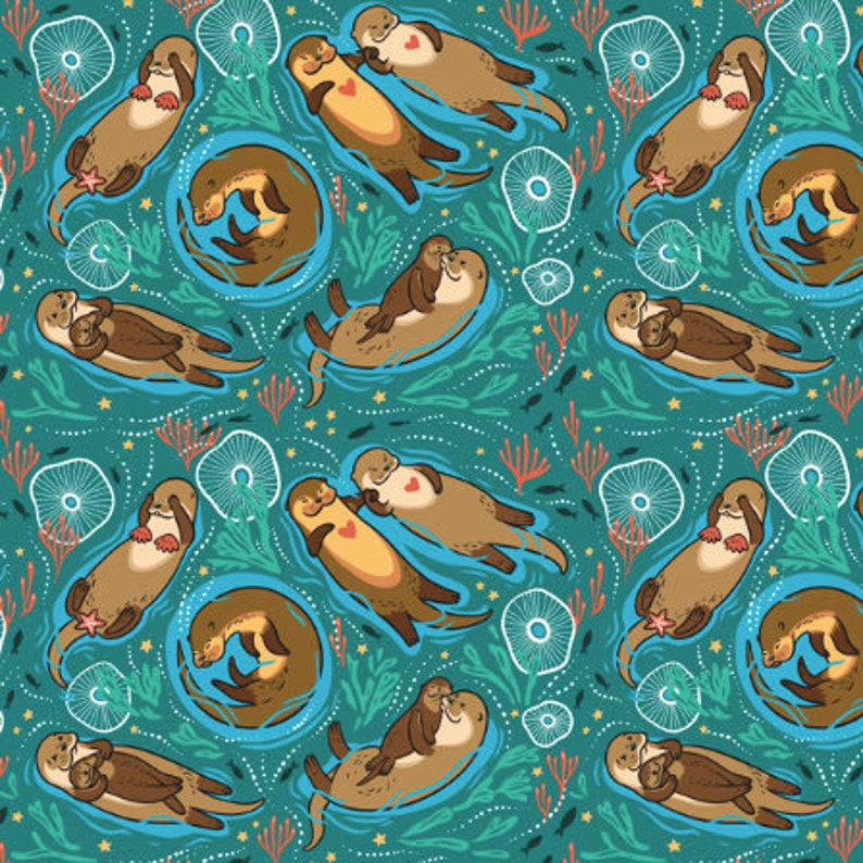 Baby Shower Gift Cloth Diaper : Sea Otters Print Cover or Pocket Diaper One Size Baby Nursery