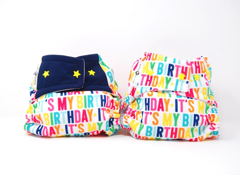 It/'s My Birthday Cloth Diaper Cover or Pocket Diaper One Size