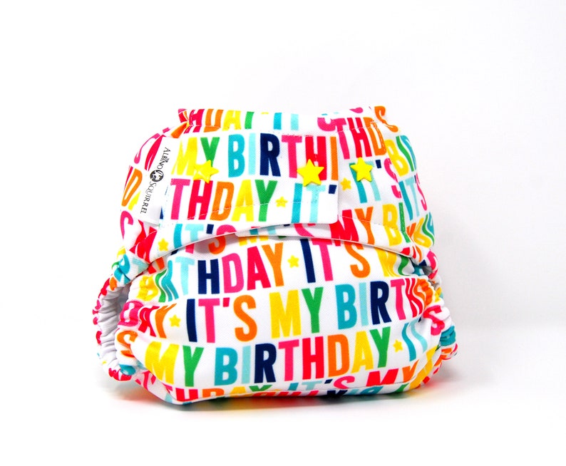 It/'s My Birthday Cloth Diaper Cover or Pocket Diaper One Size